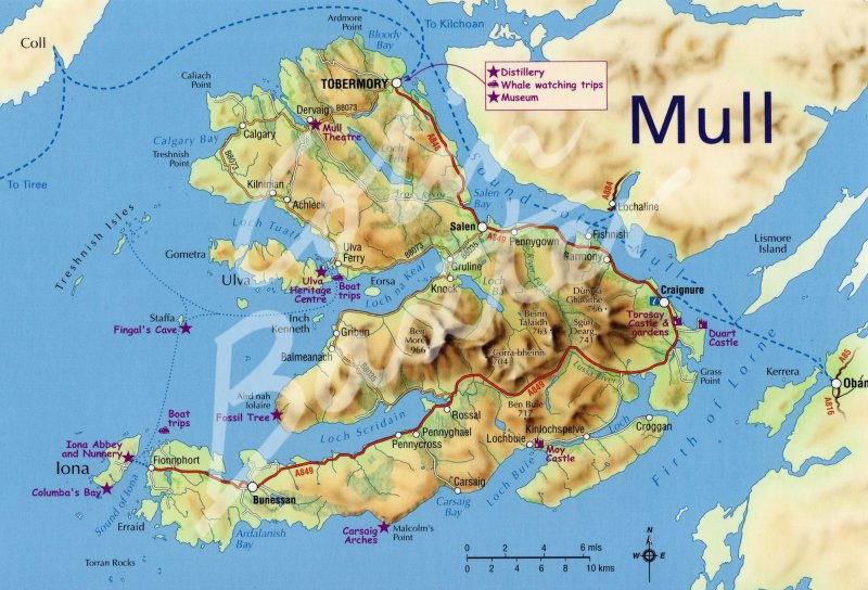 Map of Isle of Mull Postcard (H Std CB) Colin Baxter Photography