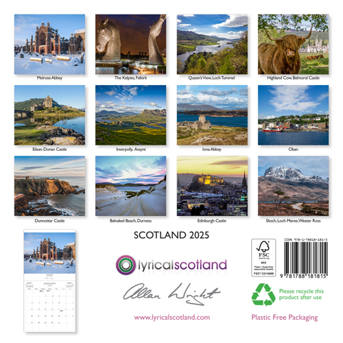 2025 Calendar Scotland Lyrical Scotland