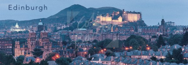 City and Arthur's Seat at dusk, Edinburgh Postcard (H Pan CB)