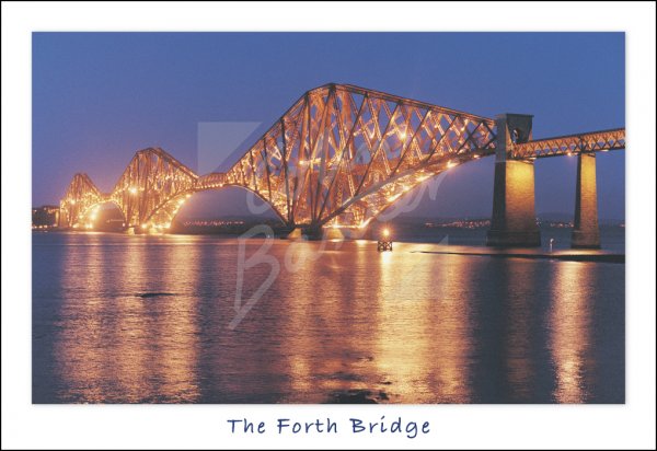 Forth Bridge at Dusk Postcard (H Std CB)
