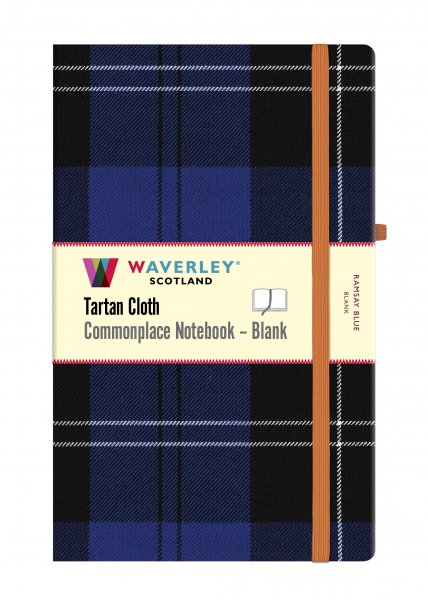 Tartan Cloth Notebook Large Blank: Ramsay Blue (Nov)