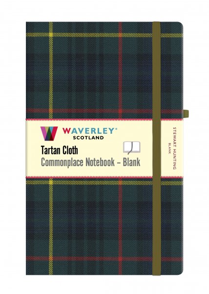 Tartan Cloth Notebook Large Blank: Stewart Hunting (Nov)