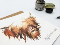 Highland Cow Greetings Card (BA)