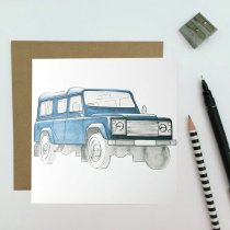 Land Rover Navy Greetings Card (BA)
