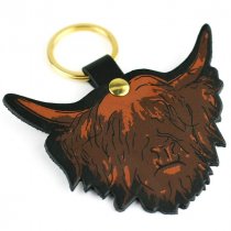 Key Ring Highland Cow Black