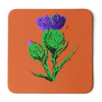 Thistle Tan Leather Coaster (BA)
