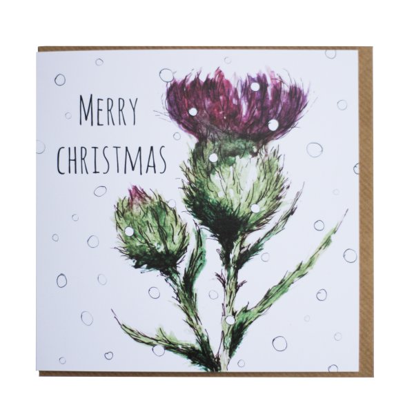 Christmas Thistle Greetings Card (BA)