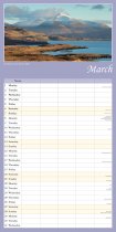 2027 Calendar Scenic Scotland Family Organiser (2 for 10v) (Mar)