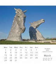 2027 Calendar Scotland Desktop Easel (Mar)