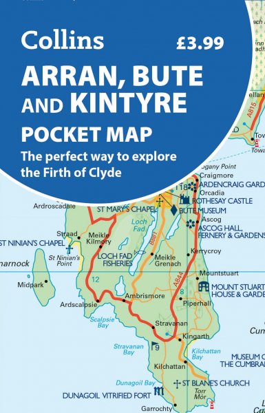 Arran, Bute & Kintyre Pocket Map (Mar)