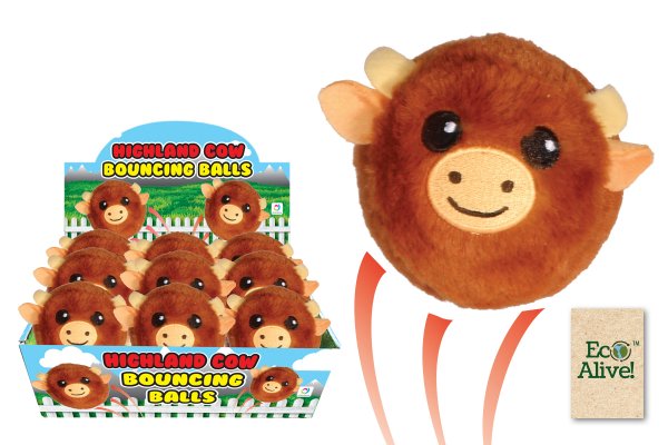 Plush Highland Cow Bouncy Ball (CPU12) (Aug)