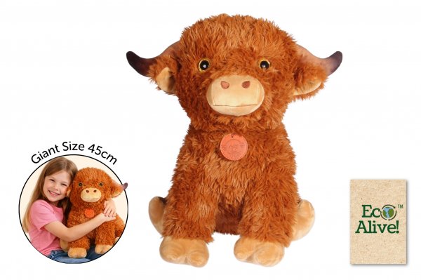 Plush Toy Highland Cow Giant 45cm Sitting (Aug)