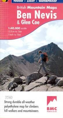 British Mountains Map Ben Nevis & Glencoe
