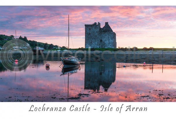 Lochranza Castle With Boat Postcard (H A6 LY)